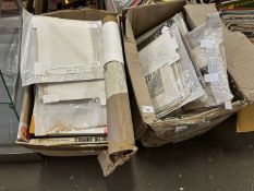 Two boxes containing a large quantity of various ephemera including film posters, Victorian pull