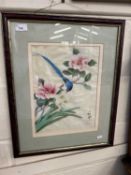 An Oriental print depicting flowers