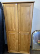 Modern pine double wardrobe
