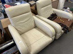 Pair of retro style chrome based easy chairs