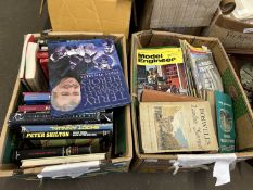 Two boxes containing a large quantity of various Model Engineer magazines, hardback books etc