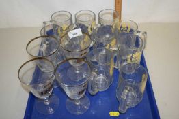 Group of Queens silver jubilee 1977 commemorative glasses