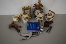 Mixed Lot: Palissey tea wares, mantel clocks and other assorted items