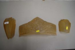 Group of three Art Deco pressed glass wall light shades