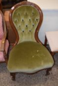 A Victorian button back nursing chair