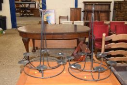 Pair of iron hanging candelabras