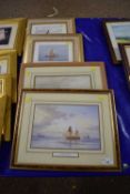 Group of four reproduction coloured prints of shipping scenes