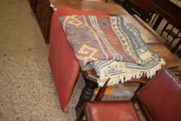 A patterned Kilim type floor rug together with a further modern rug (2) Kilim rather faded Kilim