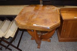 An Art Deco style walnut veneered occasional table
