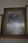 Betty Strickland, study of a Arab gentleman, pastel, framed and glazed