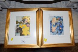 Rosina Wachstmeister, a pair of coloured abstract portrait prints