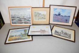A group of framed prints to include Lowry and others