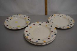 Six Emma Bridgewater polka dot pattern plates