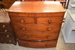 Victorian Mahogany bow front five drawer chest
