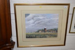 C Knight, study of Cley Windmill, watercolour, framed and glazed