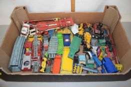 Box of various assorted die cast and other toy vehicles
