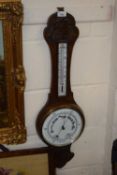 A late Victorian oak cased barometer