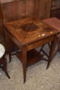 An Edwardian inlaid envelope card table