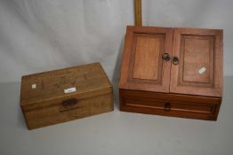 Wedge formed stationery box and a further cigar box (2)