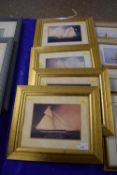 Set of four reproduction coloured prints of ships