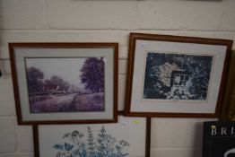 A Peter Solly coloured print of a summer window plus on other