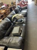 Three seater leather sofa and matching two seater leather sofa
