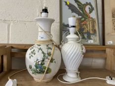 Two porcelain based table lamps