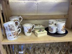 Quantity of Royal commemorative mugs and other assorted ceramics