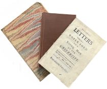 Several Letters written by a Noble Lord to a young man at the University. 1732. Disbound, 32pp.