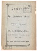 TRINIDAD Pamphlet. 1898. Address delivered before The Agricultural Society of Trinidad by Dr D.