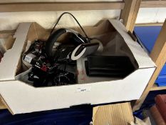 Mixed lot to include a portable hardrive, headset, mouse and other items