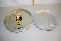Group of three vintage pub serving trays