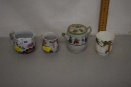 Mixed Lot: Small Japanese teapot and saucer and other assorted items