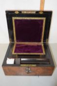 Victorian walnut and mother of pearl inlaid writing box