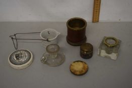 Box of mixed items to include reproduction Bears Grease pot lid etc