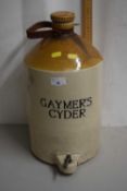A Gaymers Cider flagon