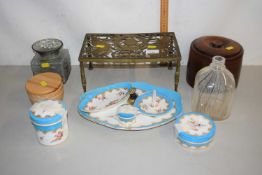 Mixed Lot: Brass trivet, various dressing table items etc