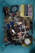 Box of various assorted costume jewellery and other items