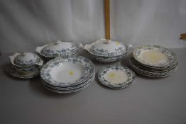 Quantity of Henry Alcock floral decorated dinner wares