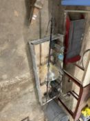 Mixed lot of bird feeders together with a tin tray and a bird feeder hanger