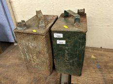 Two metal fuel cans - both Esso