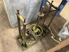 A vintage press together with a blow torch