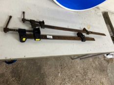 Two metal sash clamps