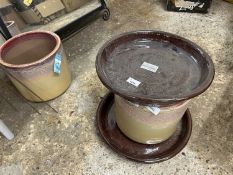 Two clay plant pots