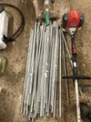 A large quantity of various galvanised rods