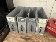 Four galvanised storage boxes