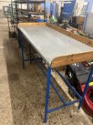 Metal and wood workshop bench