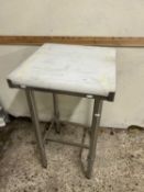 Stainless steel table with chopping block