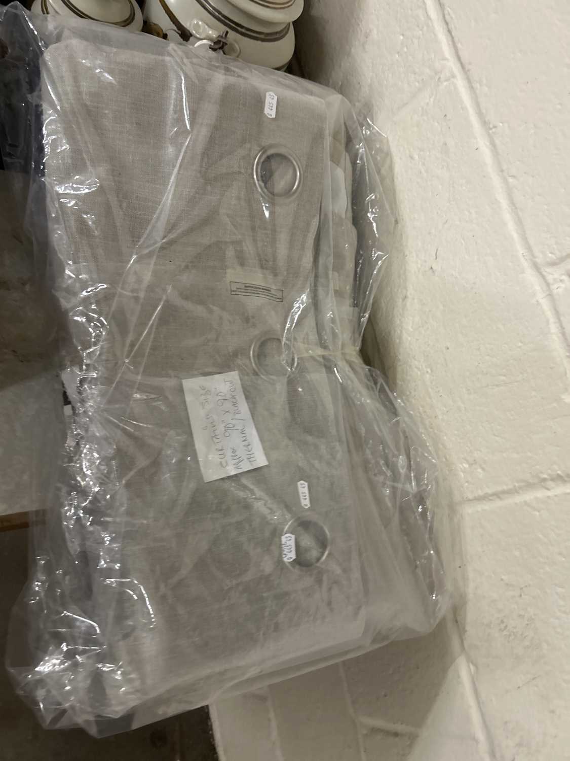 Pair curtains 90" x 90" approx