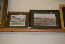 Coloured print of Burnham Market together with a photographic print of Burnham Overy Staithe (2)